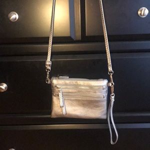 Silver adjustable crossbody purse- brand new